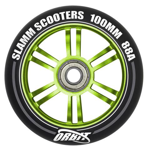 Slamm ORBIT 100mm Alloy Core Wheels Green - main image